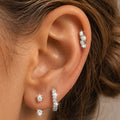 LAURITAMI 20G Hypoallergenic Earring Jacket Stacks Flat Back Earrings Dainty Huggie Hoop Cartilage Helix Earring Jacket, Fashion Accessories Western Jewelry Gifts